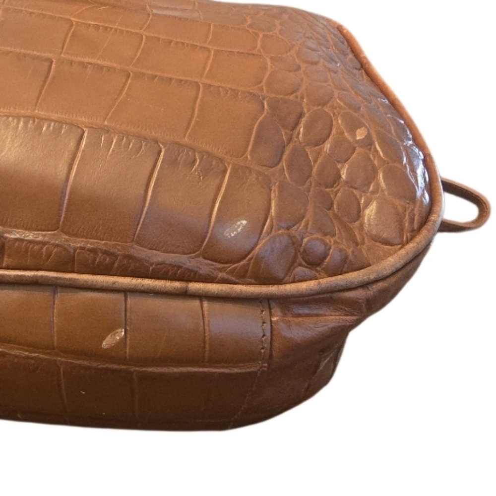 Furla Vintage Croc-Embossed Leather Dome Satchel Bag - Picture 12 of 16